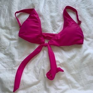 PACSUN pink tie in front bikini top